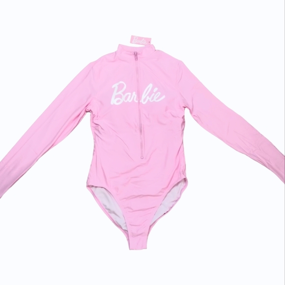 Barbie Womens Long Sleeve Bodysuit One Piece Swimsuit - Picture 3 of 6